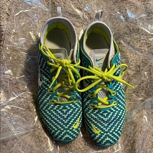 Nike Women’s ' Teal and Lime Green Sneakers